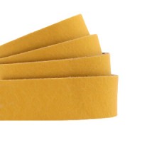DQ leather flat 20mm Ochre yellow